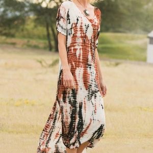Soft Surroundings Sunset Tye-Dye Dress